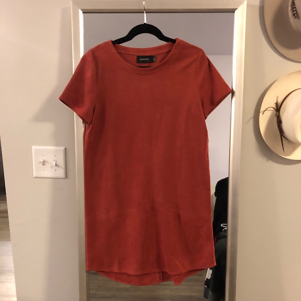 MINKPINK rust suede dress